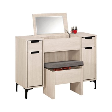 【H&D東稻家居】掀鏡化妝台含椅3.3尺(TCM-06812)