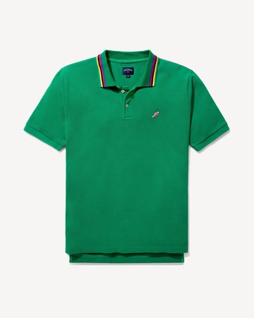 Noah Champion Stripe Polo Green / M