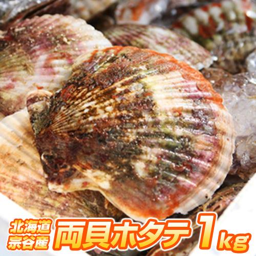 ホタテ 1kg 宗谷地方 4枚から6枚程度 冷凍 両貝ホタテ 帆立 殻付きホタテ 貝付きホタテ 北海道産帆立 宗谷ホタテ