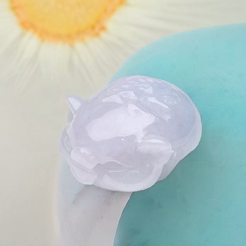 紫羅蘭翡翠福氣小豬 | 天然緬甸玉翡翠A貨 | 送禮