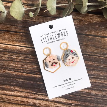 刺繡耳環 | 耳夾 / 耳釘 / 耳勾 - 阿公阿嬤