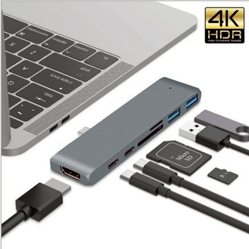 貼合款 擴充 HUB macbook HUB 4k hdmi USB 集線器 轉接器 讀卡機 AIR pro iPad