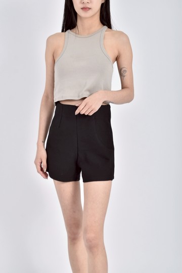 加購優惠(S) 高腰修身黑色短褲