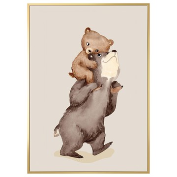 菠蘿選畫所 我們回家吧 掛畫 ANCA3413G 40 x 30cm 可愛小熊  金色