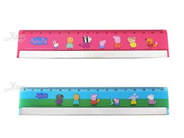 粉紅豬小妹 15cm鍍邊尺(隨機出貨)，Peppa Pig/佩佩豬/直尺/塑膠尺/鐵尺/摺疊尺/長尺，X射線【C542688】