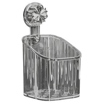 輕奢吸盤式壁掛收納盒 大號 透明灰 浴室收納  1個