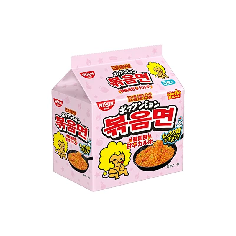 日清食品 日清焼そば ポックンミョン 韓国風甘辛カルボ 5食パック 500g