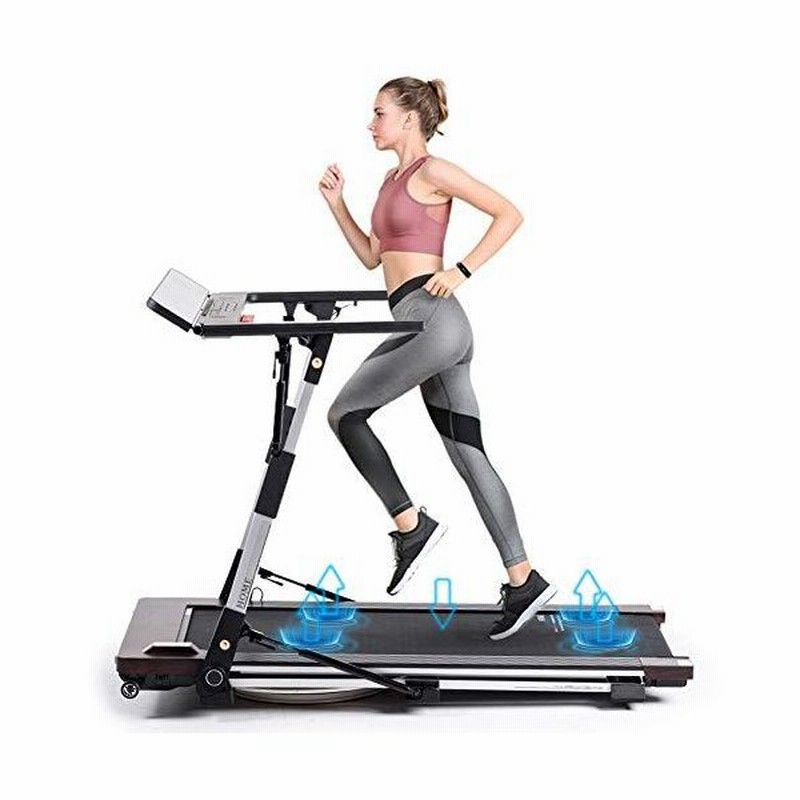 通販でクリスマス 電動ランニングマシン ルームランナー 心拍数測定 MAX16km h 折りたたみ フィットネスマシーン ダイエット器具 有酸素運動  静音 家庭用 トレッドミル エクササイズ 衝撃吸収 室内運動 健康器具 fucoa.cl