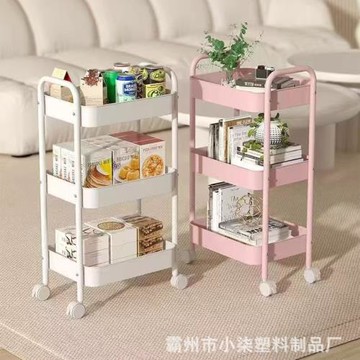 小推車置物架廚房落地多層零食嬰兒客廳臥室衛生間移動儲物收納架
