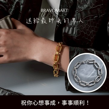 [快速出貨]【BRAVOMART】鎖鍊造型古巴手鍊 古巴鍊  生日禮物 送禮推薦 男生禮物 摩羯座 水瓶座 禮物獨家 新品上市 情人節禮物