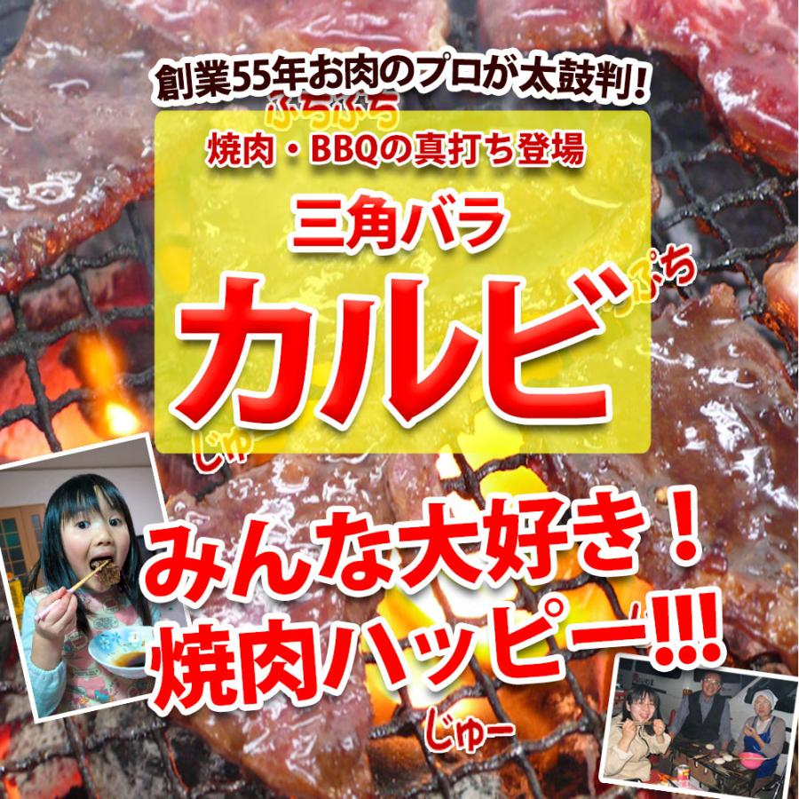 焼き肉 カルビ 牛肉 三角バラ 400g 冷凍 自家製タレ付属 （BBQ バーべキュー）焼肉