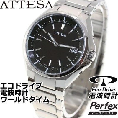 129 【未使用】 アテッサ時計　メンズ腕時計　クロノグラフ　電波ソーラー時計