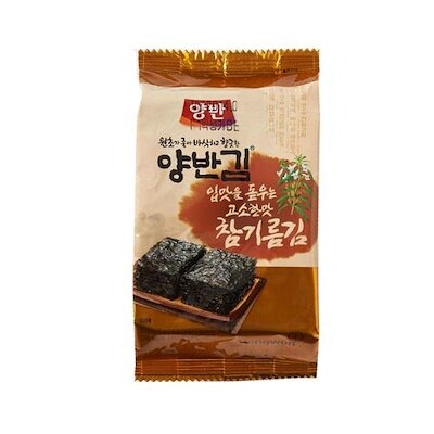 韓国食品 [ヤンバンのり] 香ばしい味のゴマ油の食卓海苔 (5g＊12袋)