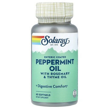 Solaray, 腸溶包衣薄荷油搭配迷迭香與麝香草油，60 粒軟膠囊