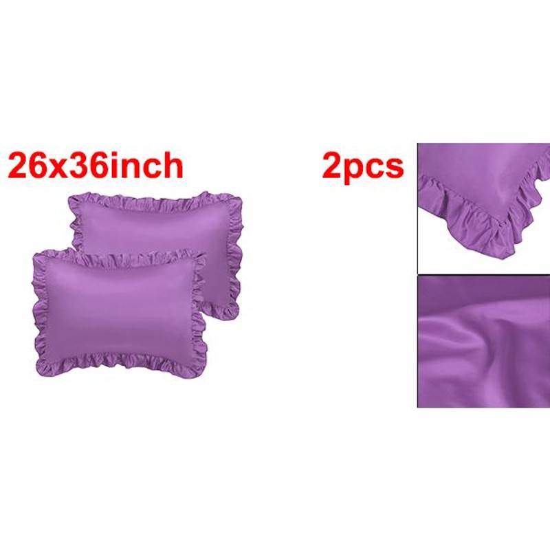 uxcell サテンピローケース 髪と肌用 フリル枕シャム オックスフォードの枕カバー 封筒付き 2パック 紫の 女王様 | LINEショッピング