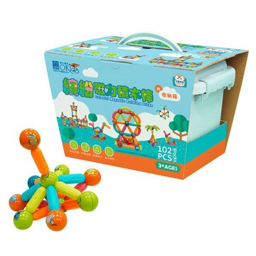 【小牛津】Okids博士積木-繽紛磁力積木棒-102pcs(兒童益智玩具/從平面到立體)★衛立兒生活館★