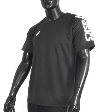 Asics 男女 短袖上衣 T恤 運動 休閒 輕量 吸濕 快乾 舒適 亞洲版 黑 [2033B947-001]