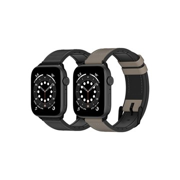 SwitchEasy Apple Watch Hybrid 矽膠真皮錶帶,岩石灰（44/45/46/49mm）