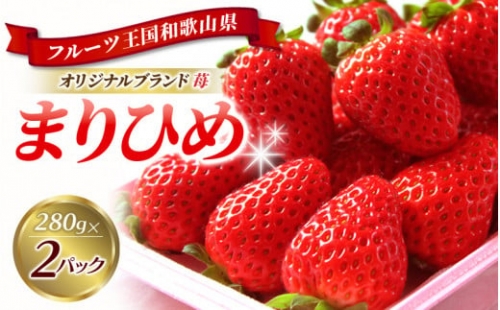 紀州和歌山ブランドいちご「まりひめ」約280g×2P ※着日指定不可 ※2024年1月上旬～3月上旬頃に順次発送予定