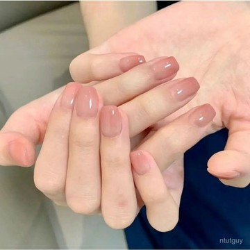 白桃豆沙漸變穿戴甲蜜桃裸純慾簡約水蜜桃顯白ins高級美甲可拆卸 751P