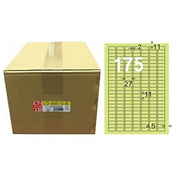 【龍德】A4三用電腦標籤 11x27mm 淺綠色1000入 / 箱 LD-888-G-B【APP滿額下單4%點數(單一帳號最高1500點)】5/31止