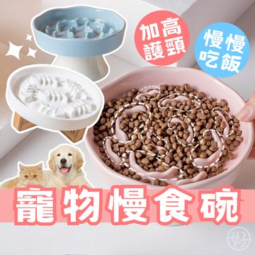 （慢慢吃飯❤️）寵物碗 慢食碗 寵物陶瓷碗 寵物慢食碗 貓碗 狗碗 護頸碗 飼料碗 加高寵物碗 寵物餵食器具 高雄寵物店