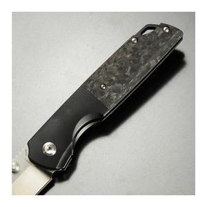 Kansept Knives 折りたたみナイフ WARRIOR タントー 直刃 チタンハンドル 収納ポーチ付き ブラック K1005T1