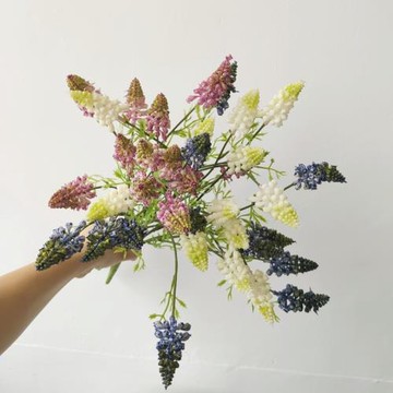 自然風仿真紫羅蘭風信子插花配材婚禮北歐家居客廳花藝綠色植物