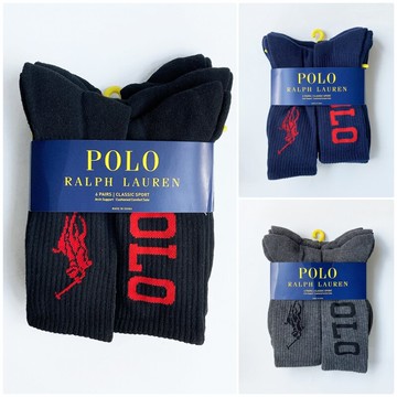 美國百分百【全新真品】Ralph Lauren 襪子 中筒 長筒襪 短襪 彈性 透氣 復古 三色 六件組 BF55
