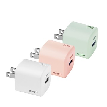 KINYO 氮化鎵雙孔PD充電器20W PDCB-120