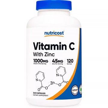 美國代購！原裝正品Nutricost VitaminC with Zinc成人維他命C含鋅 240粒