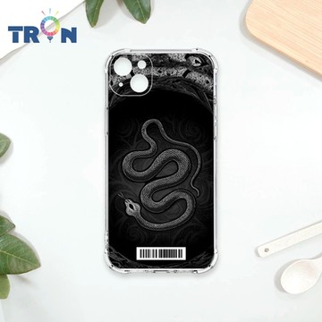 TRON IPhone 13 黑白蛇圖騰 四角防摔載具殼 軟殼 手機殼