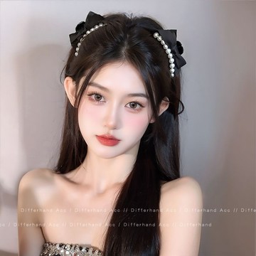 【蝦皮特賣】韓系珍珠蝴蝶結髮夾 珍珠蝴蝶結髮夾 蝴蝶結髮夾 女復古前額 公主頭 小抓夾 側邊劉海夾子 頭飾發卡