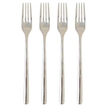 JUST HOME 銀月光 304不鏽鋼餐叉  銀色  4個