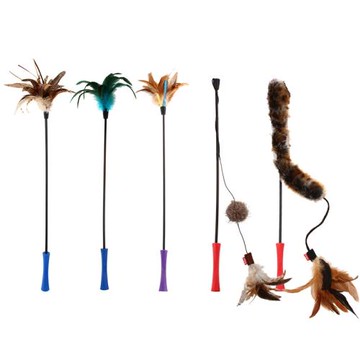 上宅 GiGwi貴為羽毛逗貓棒貓咪玩具彈力長桿毛絨逗貓神器自嗨解悶