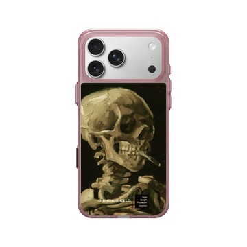 iPhone 17 Pro Max Clear (相機按鈕) 晶醺玫 - Van Gogh Museum - Crâne de squelette fumant une cigarette