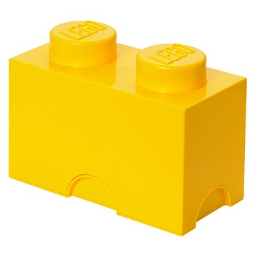樂高LEGO 2凸收納盒 尺寸 25 cm x 12.5 cm x 18.8 cm  黃色  1個