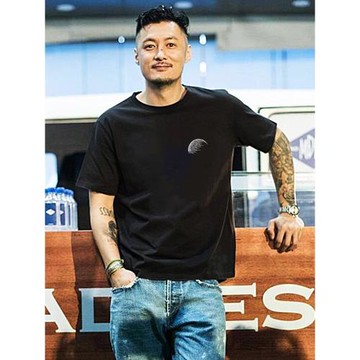 男t恤短袖ins潮牌純棉寬松2025新款簡約百搭黑色體恤