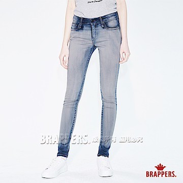 BRAPPERS 女款 新美腳 ROYAL系列-彈性牛仔染色窄管褲-藍灰