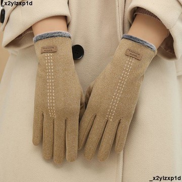 大促銷十 秋冬手套 保暖防寒 騎行手套 手套女新款小众春秋款全包宽松通用防风保暖骑行触屏可爱德绒