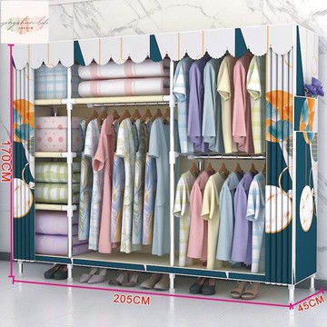 簡易衣櫥衣櫃簡易布衣櫃收納架組裝掛衣櫃小衣櫃加粗加厚拼裝鋼管衣服櫃子家用