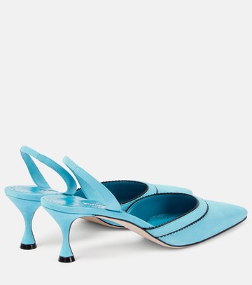 Manolo Blahnik Brontiasli suede slingback pumps