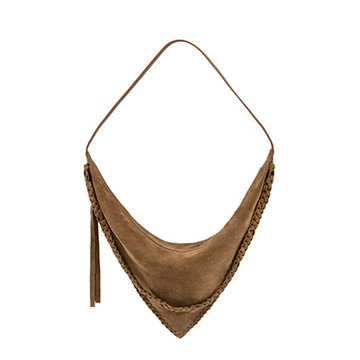 【BLANK SPACE】Vii 麂皮編織三角流浪包 (棕色)