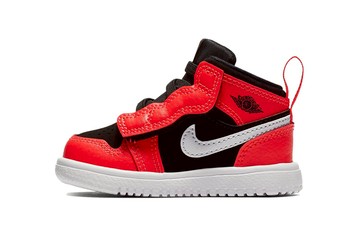TD AIR JORDAN 1 MID ALT RETRO MID-TOP BASKETBALL SHOES BLACK RED