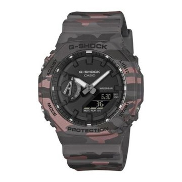 CASIO卡西歐 G-SHOCK 時尚前衛 迷彩酷炫 獨特自信雙顯錶款 GA-2100CM-8A_45.4mm