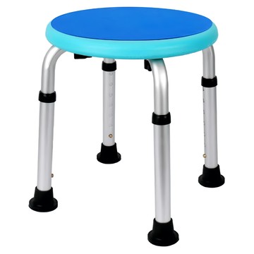 FUZIKON MEDICAL EQUIPMENT 鋁合金圓形洗澡椅 FZK-0030 高度可調  鋁合金銀色 + 藍色  1個