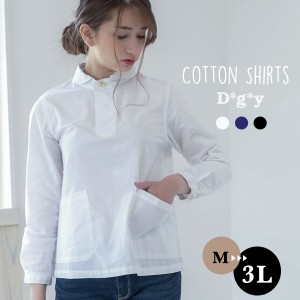 Dgy レディース 大きいサイズ 長袖 シャツ ナチュラル服 30代 40代 50代 ブラウス オックス D G Y ディージーワイ 春 夏 ゆったり ちび衿 通販 Lineポイント最大get Lineショッピング