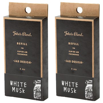 John's Blend 車用香氛夾補充包 3件組 白麝香 空氣清新 香氛持久  2組