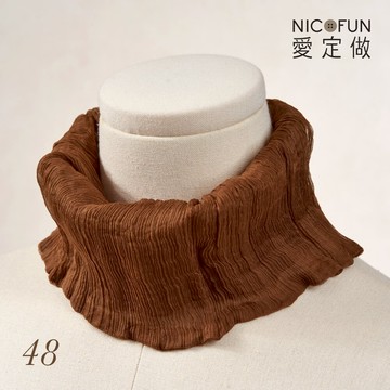 【木質系】俏麗17 柳葉絲⼩摺圍脖 百搭圍脖 100%桑蠶絲 真絲 領巾 圍巾 圍脖 髮帶 皺褶 NicoFun 愛定做