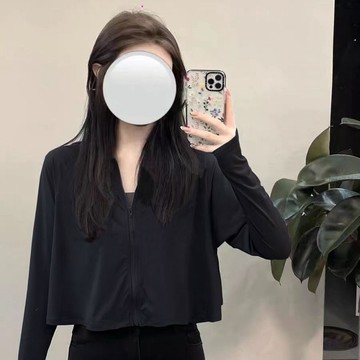 夏季必備🌞 短款防曬上衣外套開衫女薄款小個子襯衫寬鬆休閒運動百搭連帽正肩